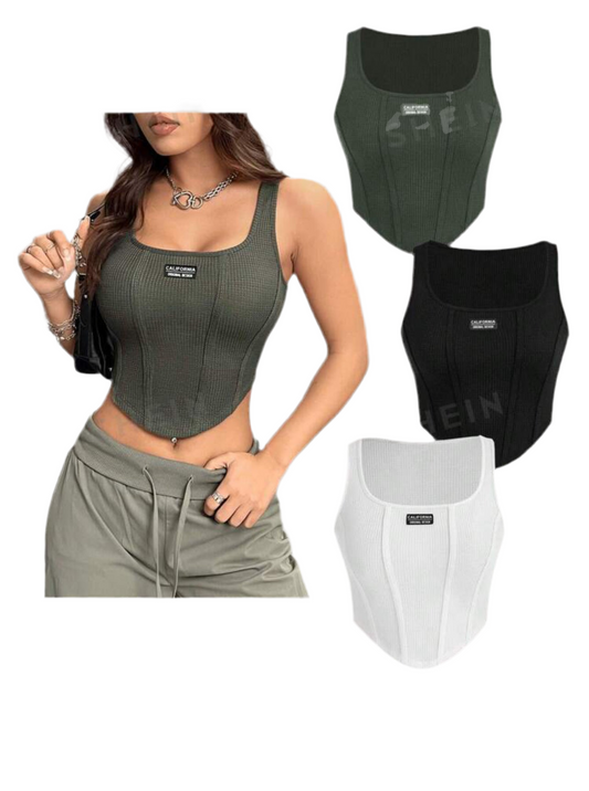 SHEIN EZwear Multicolor Basic Ribbed Knit Tank Top (Each)