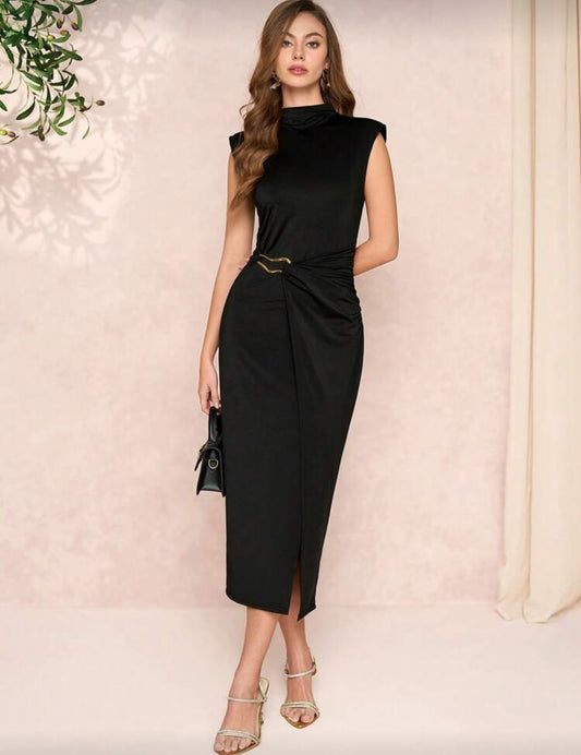 Shein High Collar Metal Decor BodyCorn Dress
