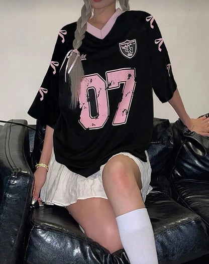 SHIEN American Sports Casual T-shirt