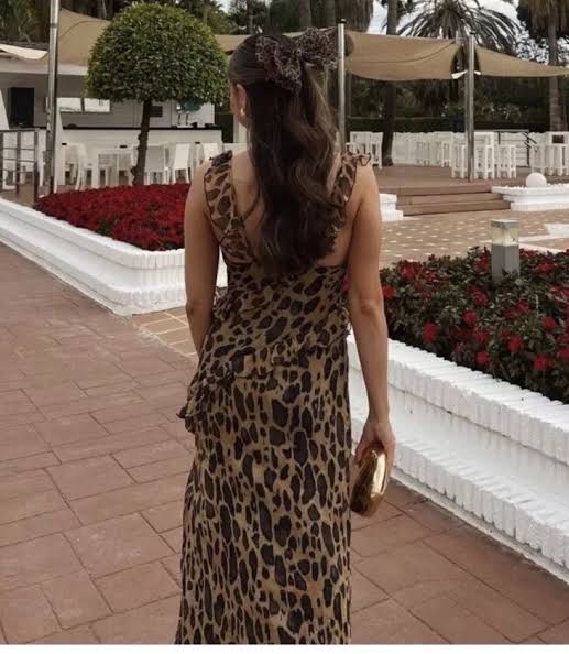 Zara Leopard Ruffled Dress