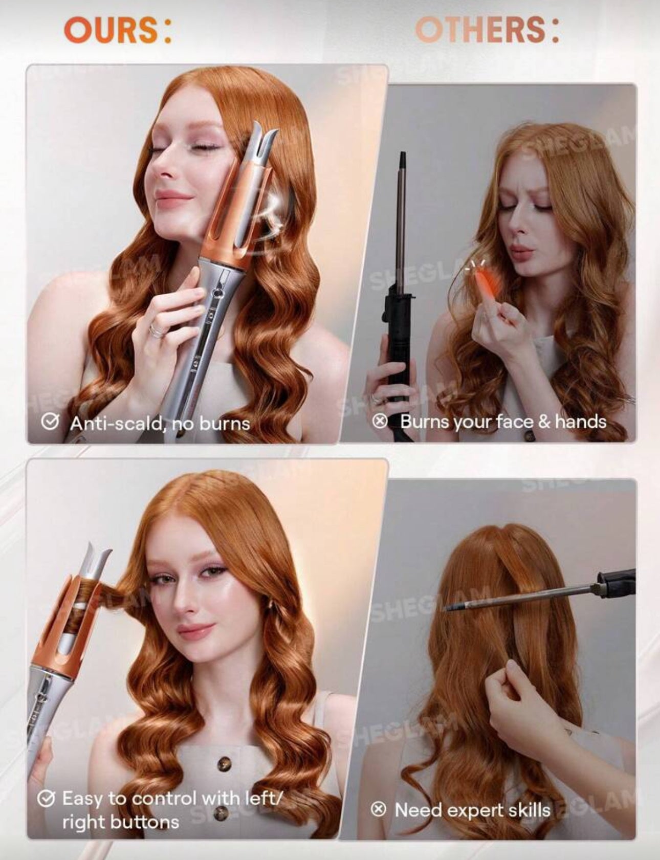SHEGLAM Hair It Curl One Touch Istant Curler Automatic Curling
