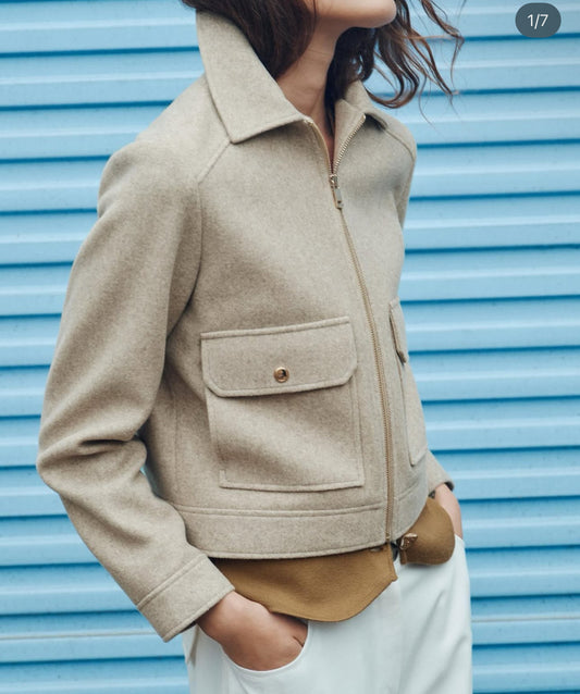 ZARA Soft Zip Up Jacket-Camel