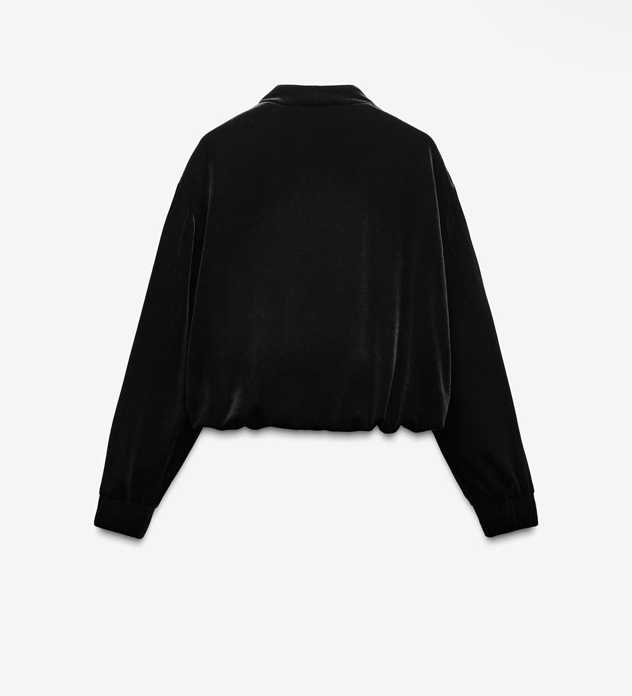 ZARA Velvet Bomber Jacket-Black