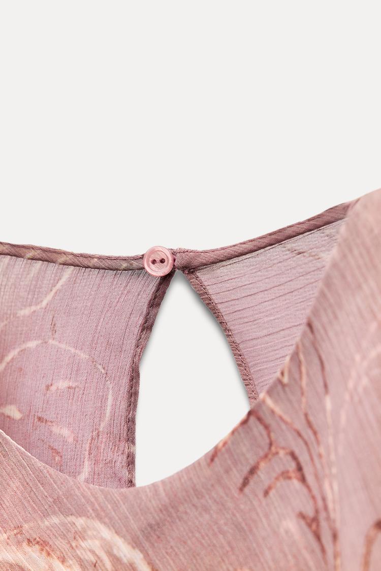 ZARA ZW Collection Layered Print Dress - Pink