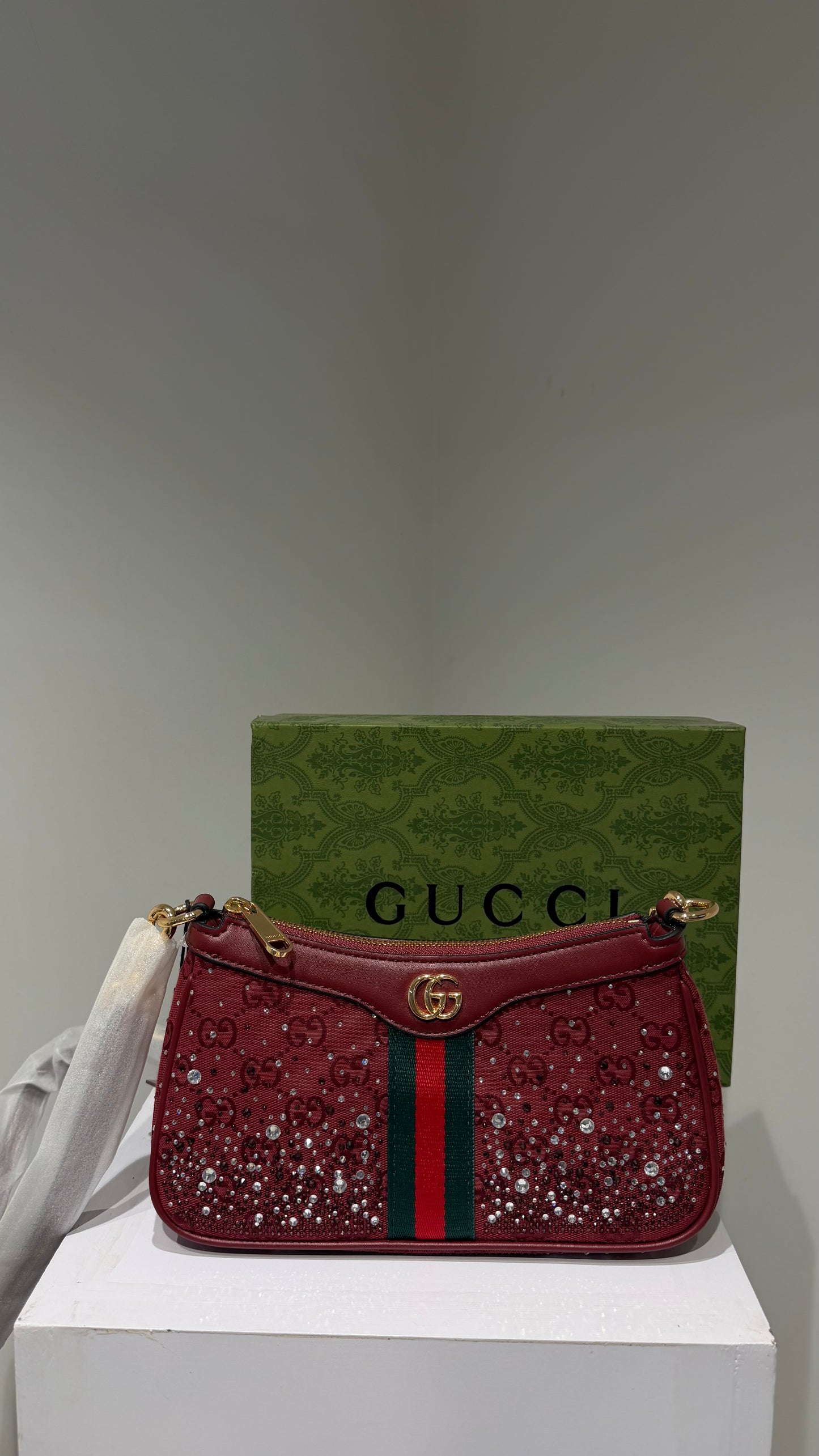 Gucci Ophidia Crystals Soulder Bag