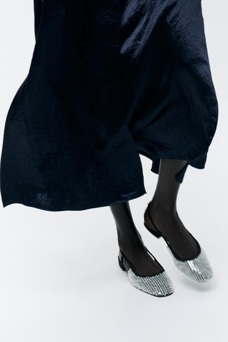 ZARA Sequined Open Back Shoes