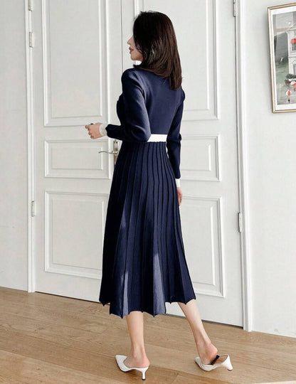 Shein Women Round Neck long Sleeve Sweater Dress