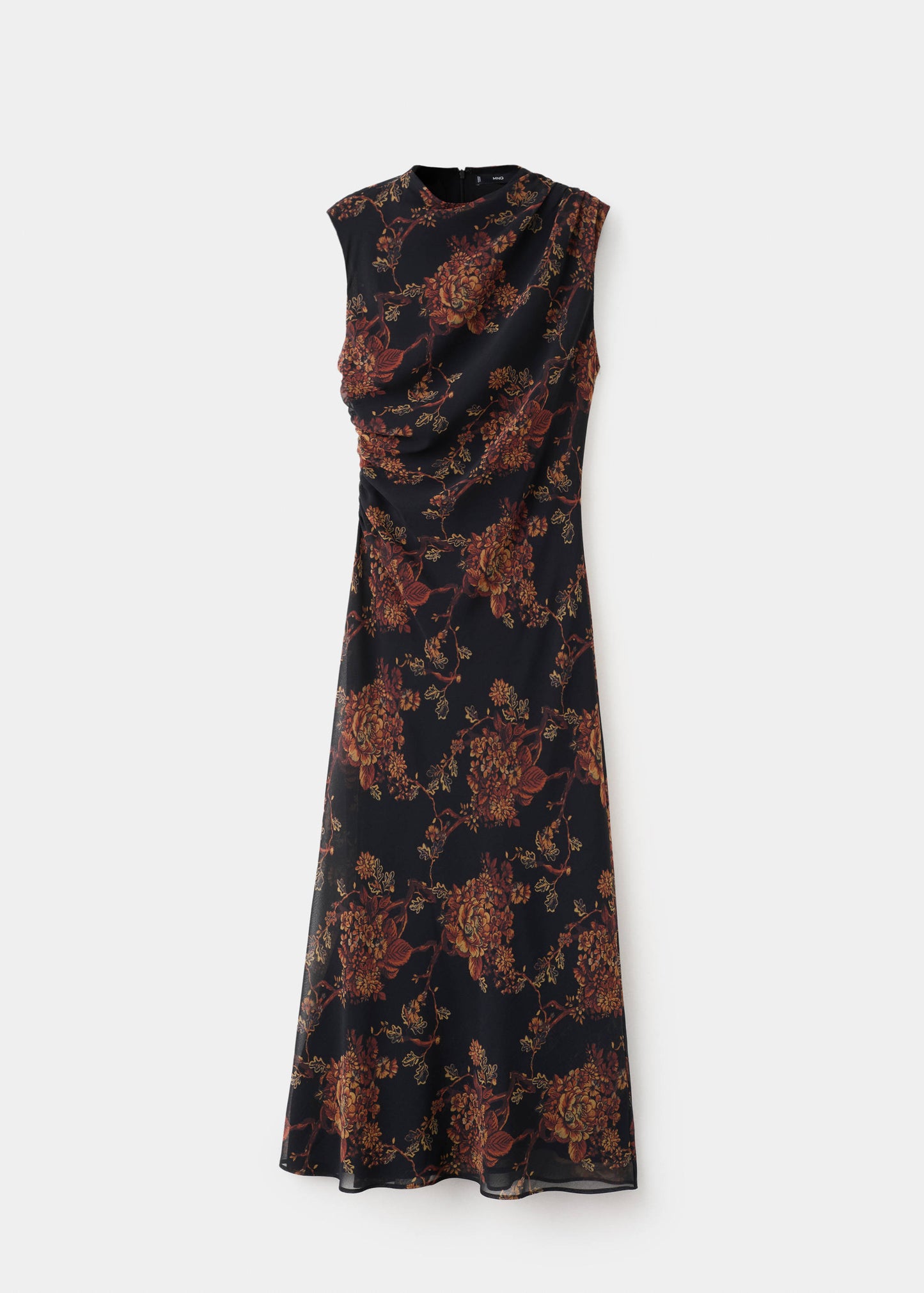Zara Ruched Floral Print Dress