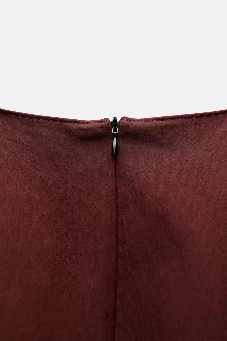 ZARA ZW Collection Peplum Top - Burgundy