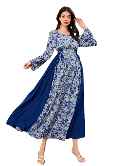 SHEIN Mulvari Women'S Floral Print Waist Tie Dress
