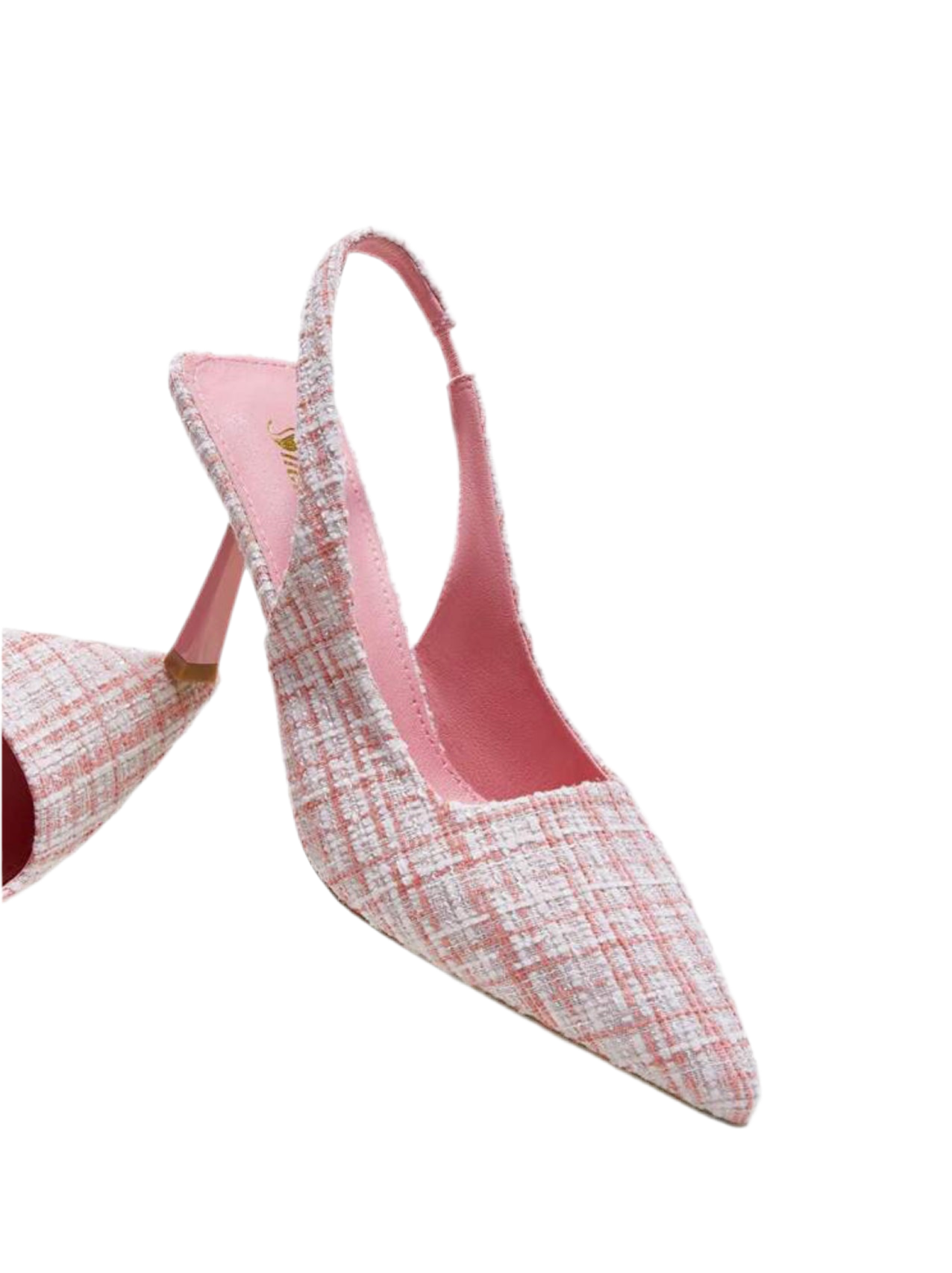 SHEIN BIZwear Women'S Pink Pointed Toe Thick Mid-Heeled Shoes