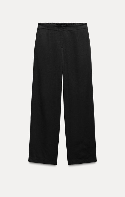 ZARA ZW Collection Straight Fit Trouser - Black