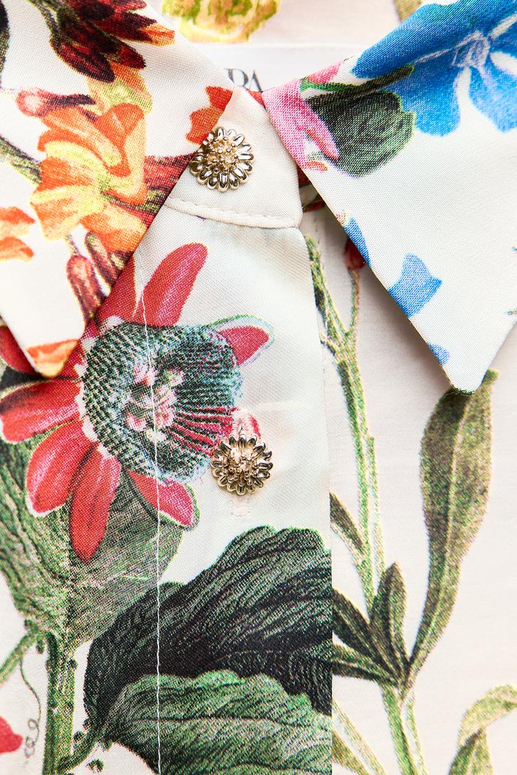 ZARA ZW Collection Printed Puffy With Button Cord Set - Multicolor