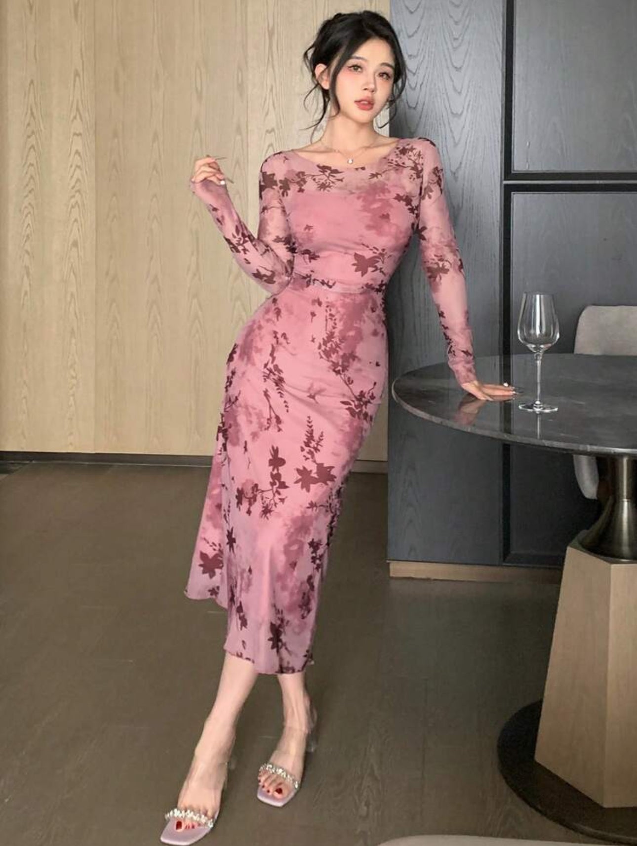 Shein Wrap Style Floral Dress