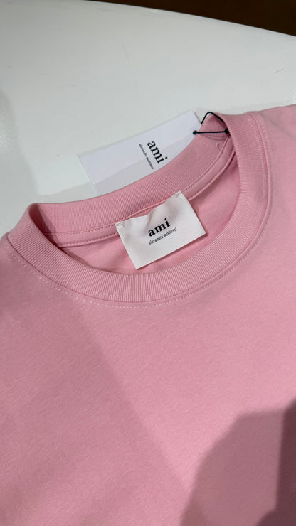 Ami Paris Loose Fit T Shirt-Pink