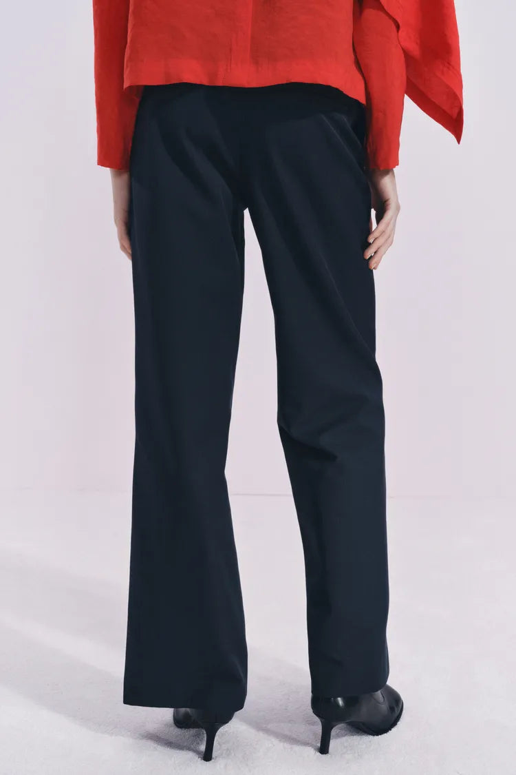ZARA ZW Collection Straight Trouser With Zip -Blue