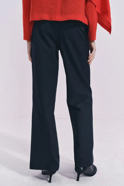 ZARA ZW Collection Straight Trouser With Zip -Blue