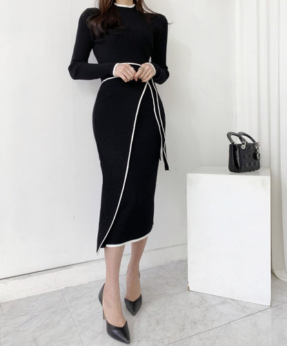 SHEIN Turtle Neck Knitted Sweater Dress