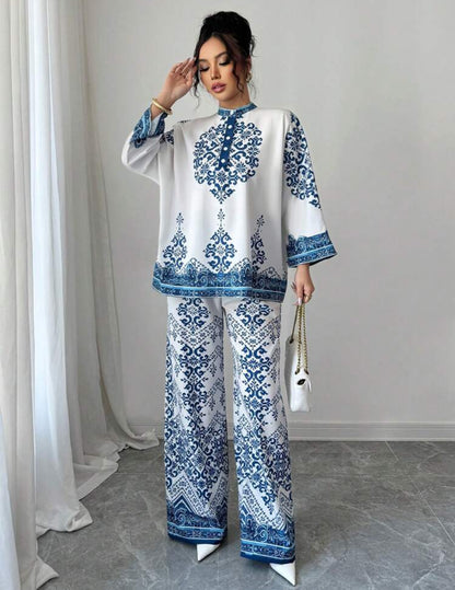 Shein Elenzga Floral Print Co-ord Set