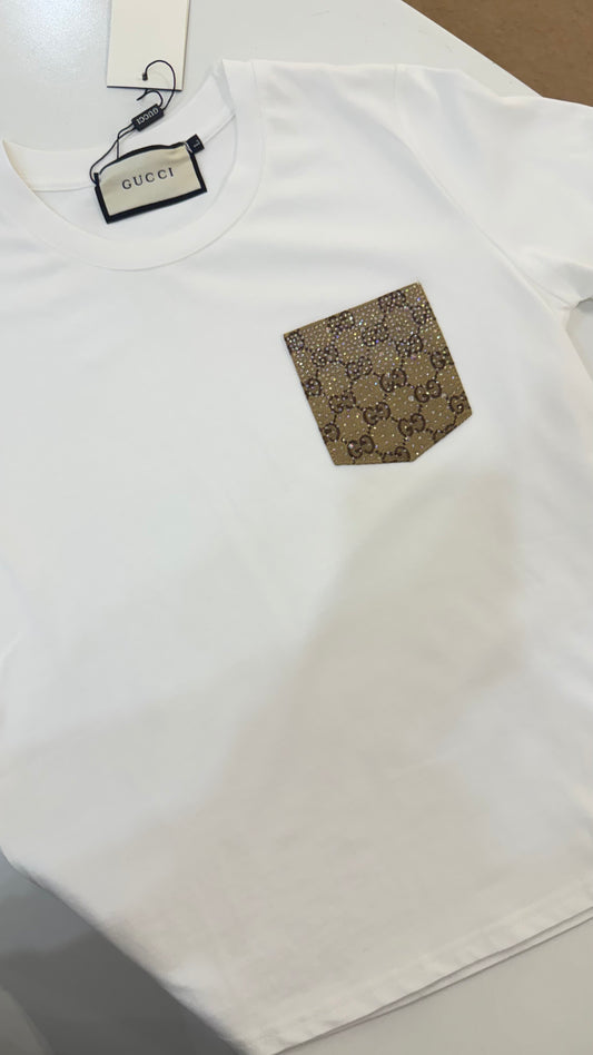 Gucci Embellished GG White Tshirt