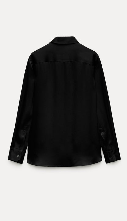 ZARA ZW Collection Slim Fit Shirt-Black