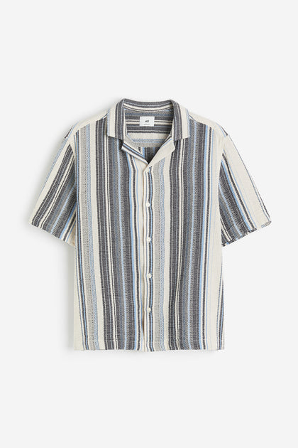 H&M Regular Fit Textured-knite resort shirt