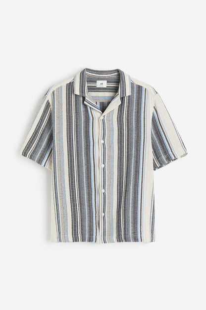H&M Regular Fit Textured-knite resort shirt