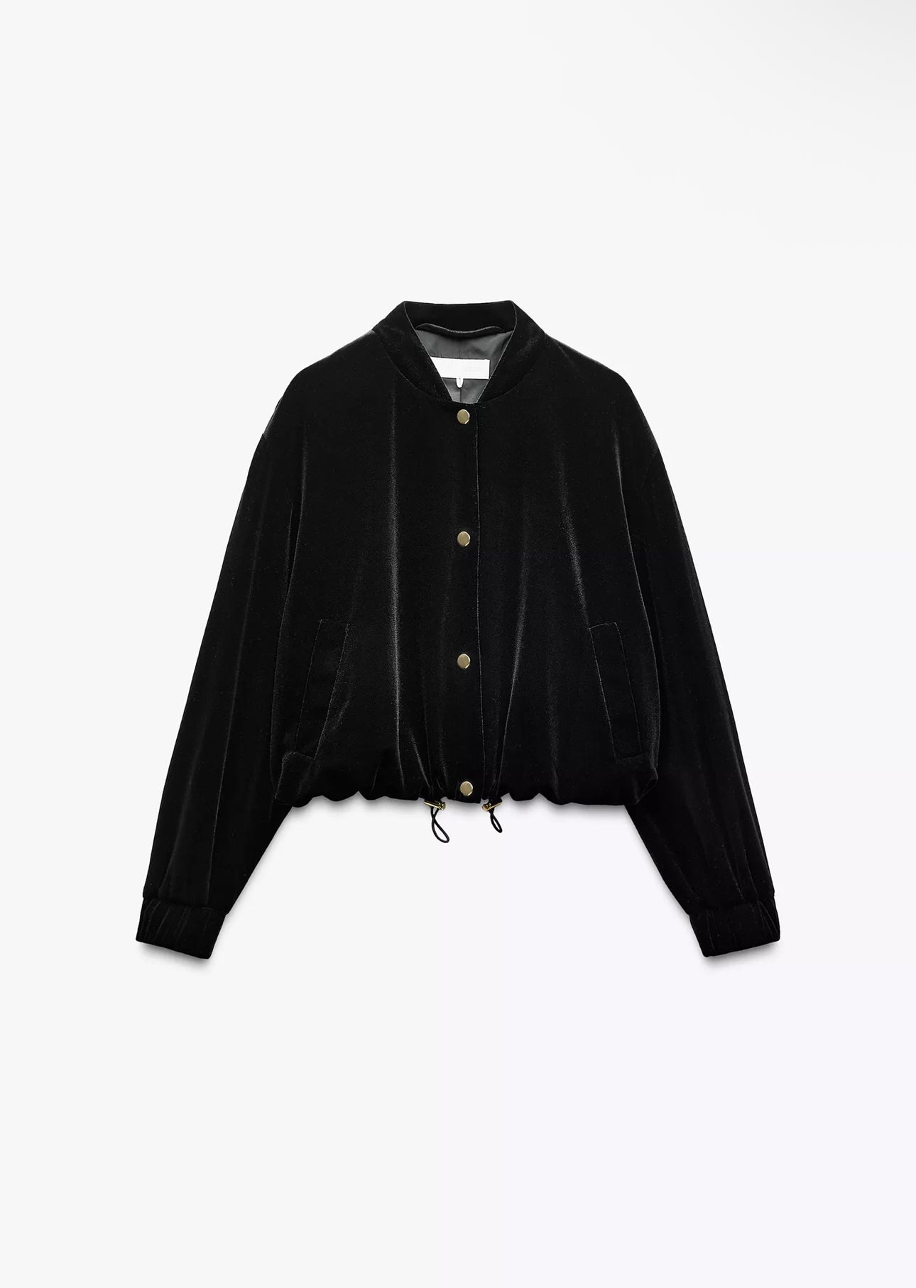 ZARA Velvet Bomber Jacket-Black