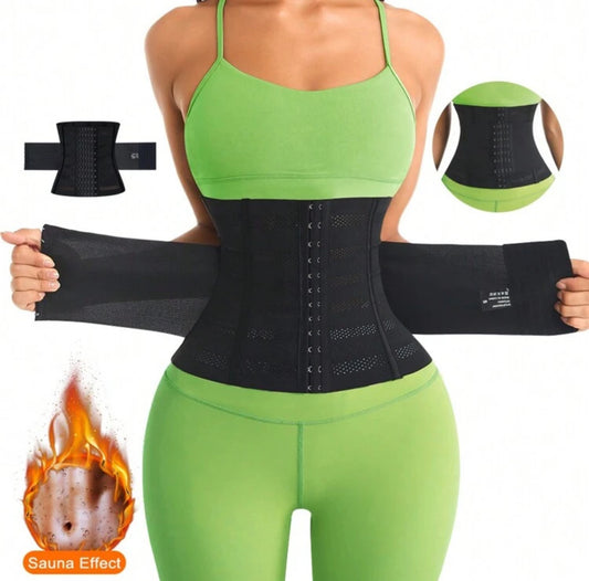 SHEIN women black mesh breathable abdomianl trainer corest