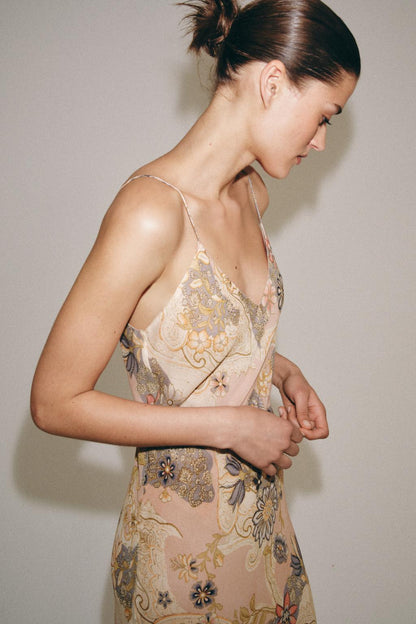 Zara Printed Slip Dress