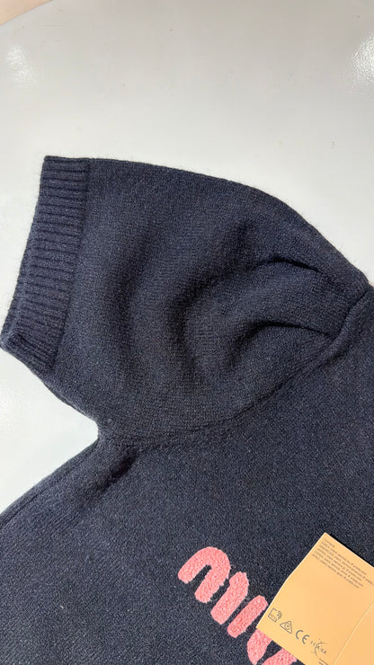 Miu Miu knitted Embroidered Crewneck-Black (Dupe)