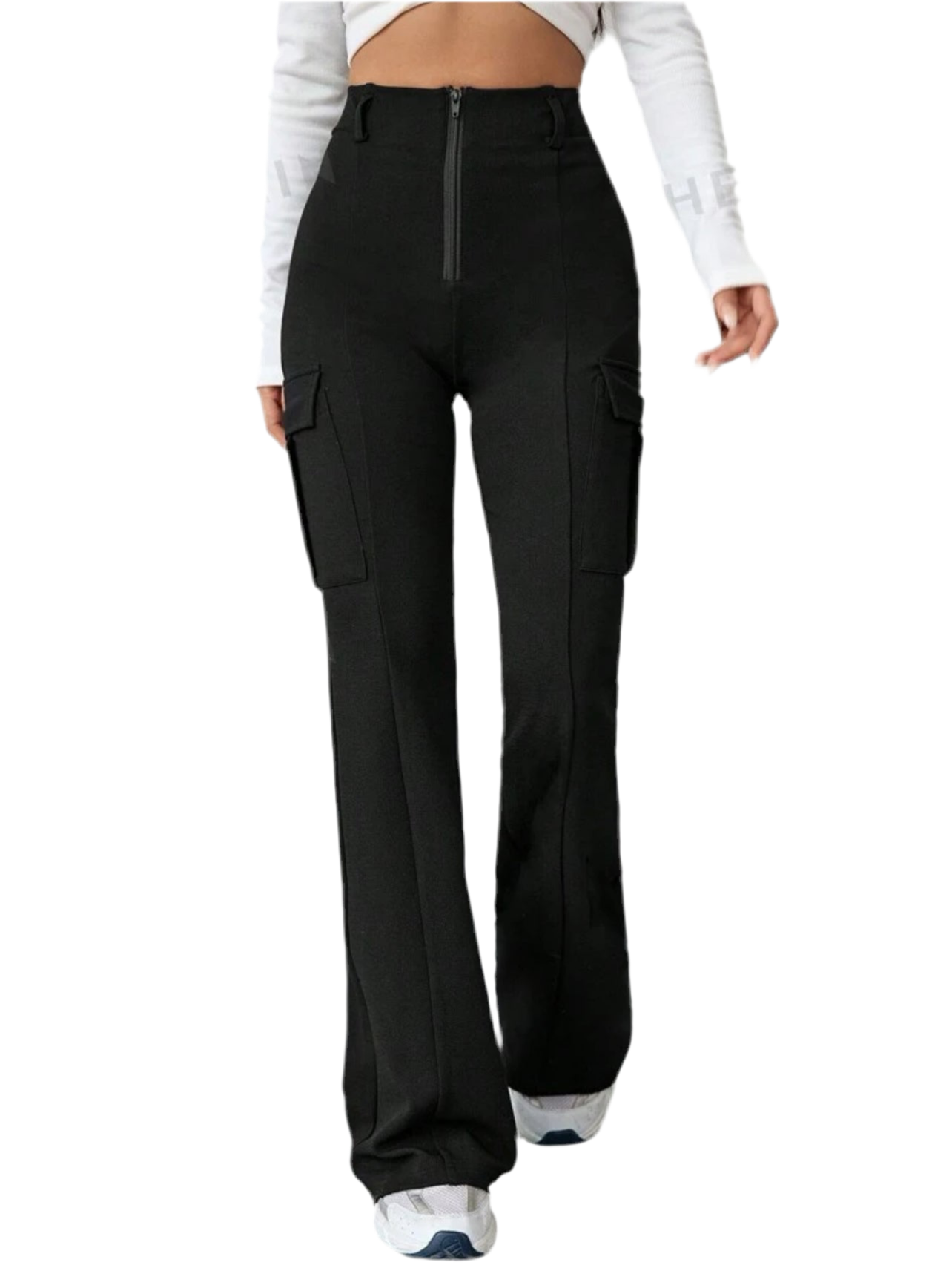 SHEIN Privé High Waist Button Detail Skinny Pants
