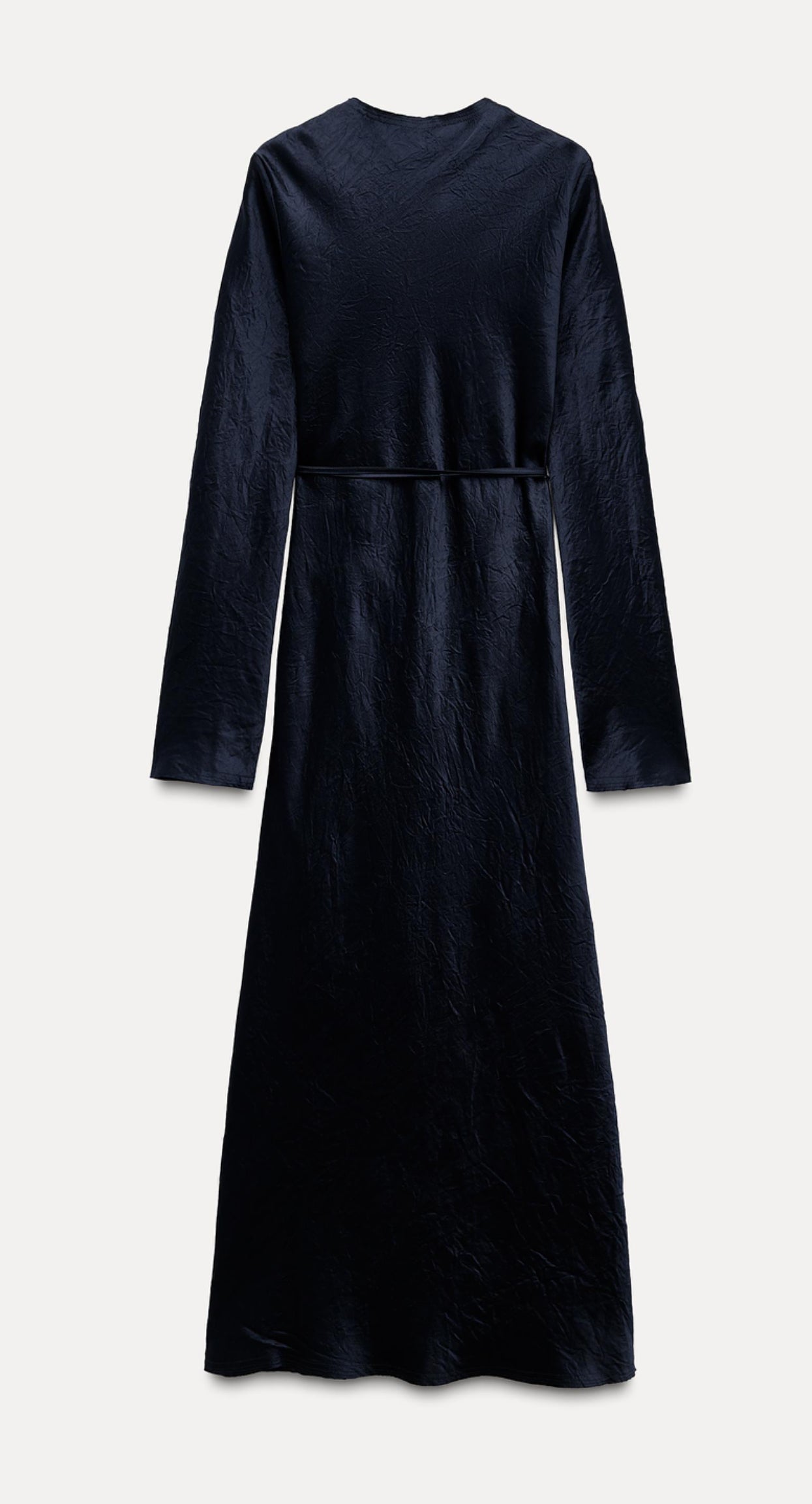 ZARA ZW Collection Satin Dress With Slit- Blue