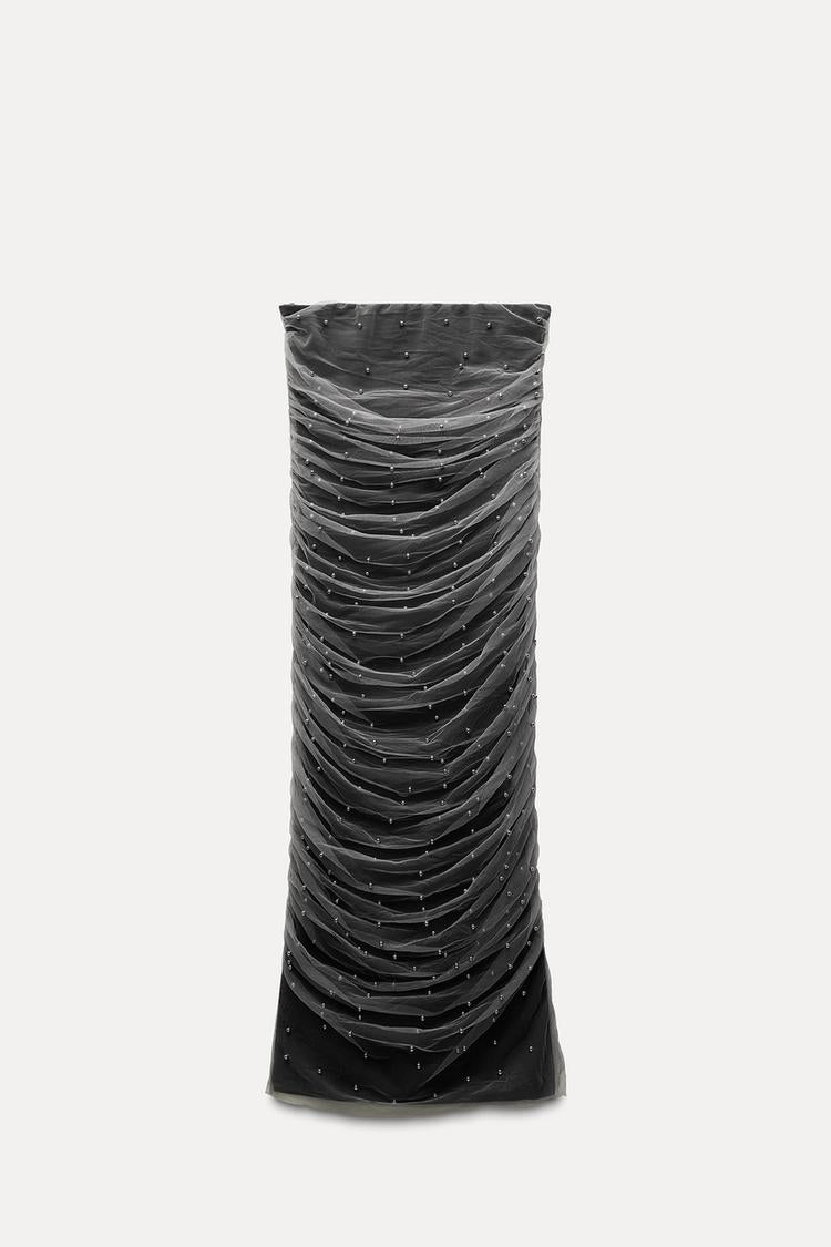 ZARA Knit Midi Dress With Beads