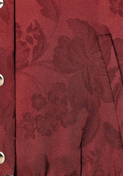 ZARA Jacquard Bomber Jacket-Burgundy