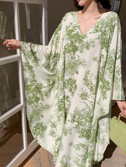 Shein Floral Loose Fit Mid-length Kaftan- Large