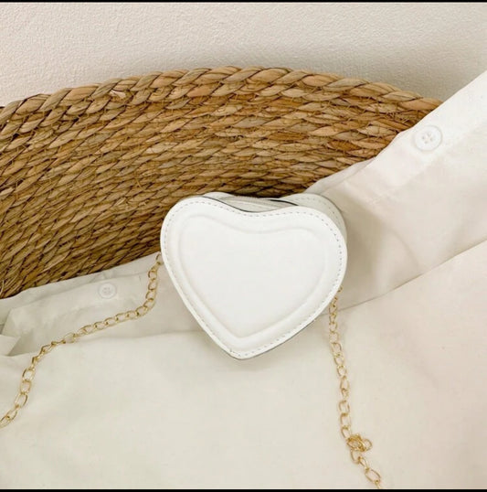SHEIN Girls Cute Heart Shaped CrossBody Bag White