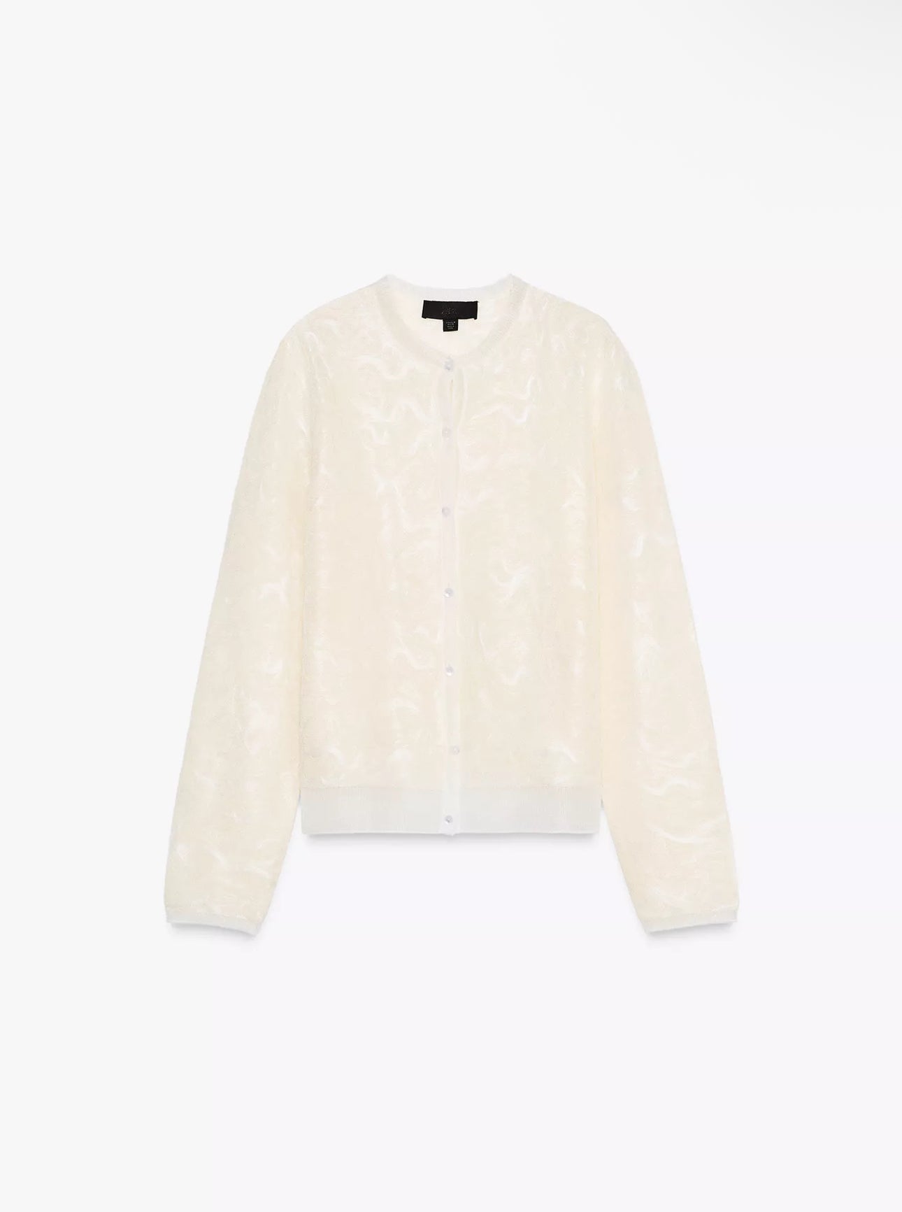 ZARA Jaquard Knit Cardigan-Vanilla