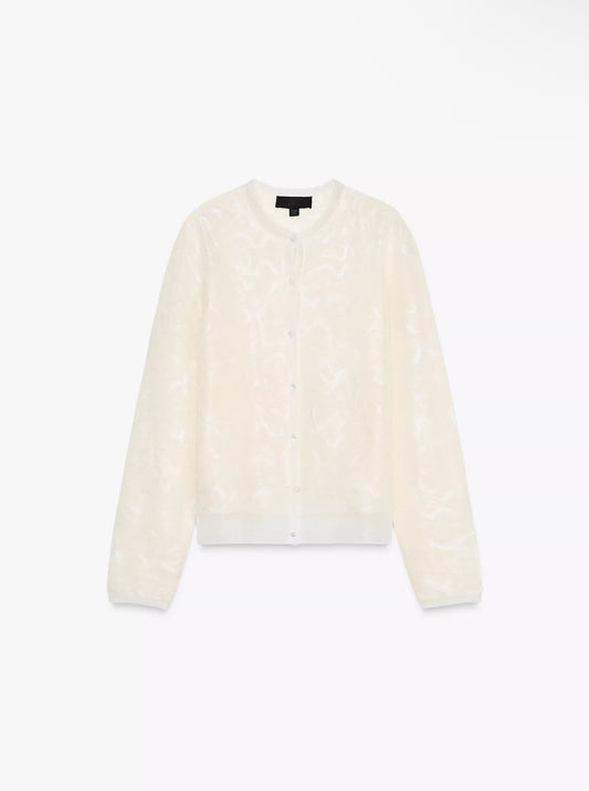 ZARA Jaquard Knit Cardigan-Vanilla