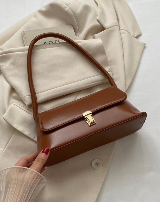 Shein Metal Decor HandBag Coffee Brown