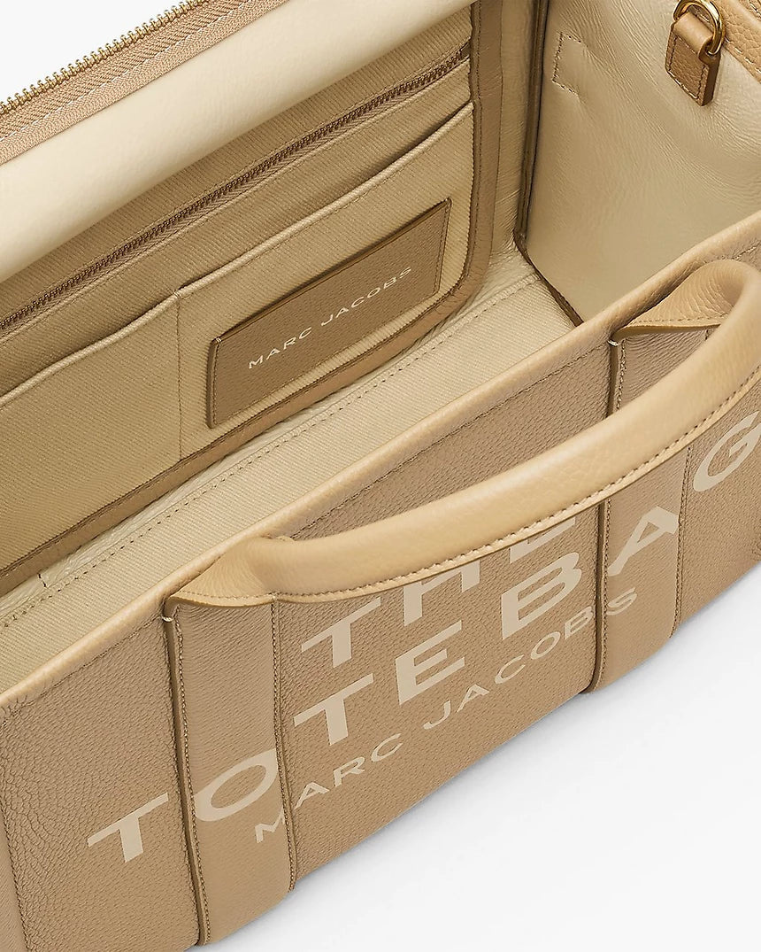 Marc Jacobs Leather Medium Tote Bag- Camel