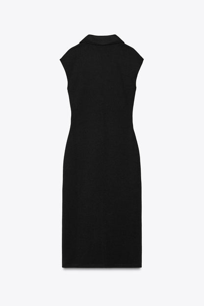 SHEIN Pique Shirt Collar Dress