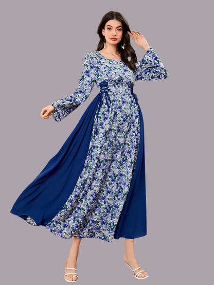 SHEIN Mulvari Women'S Floral Print Waist Tie Dress