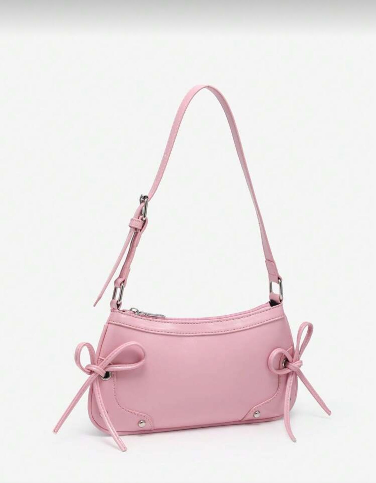 SHEIN Criss Cross Pink Bow Underarm Shoulder Bag