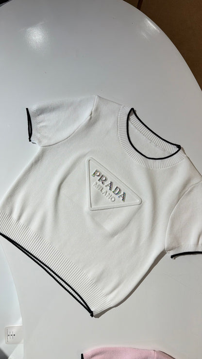 Prada White Crewneck (Dupe)