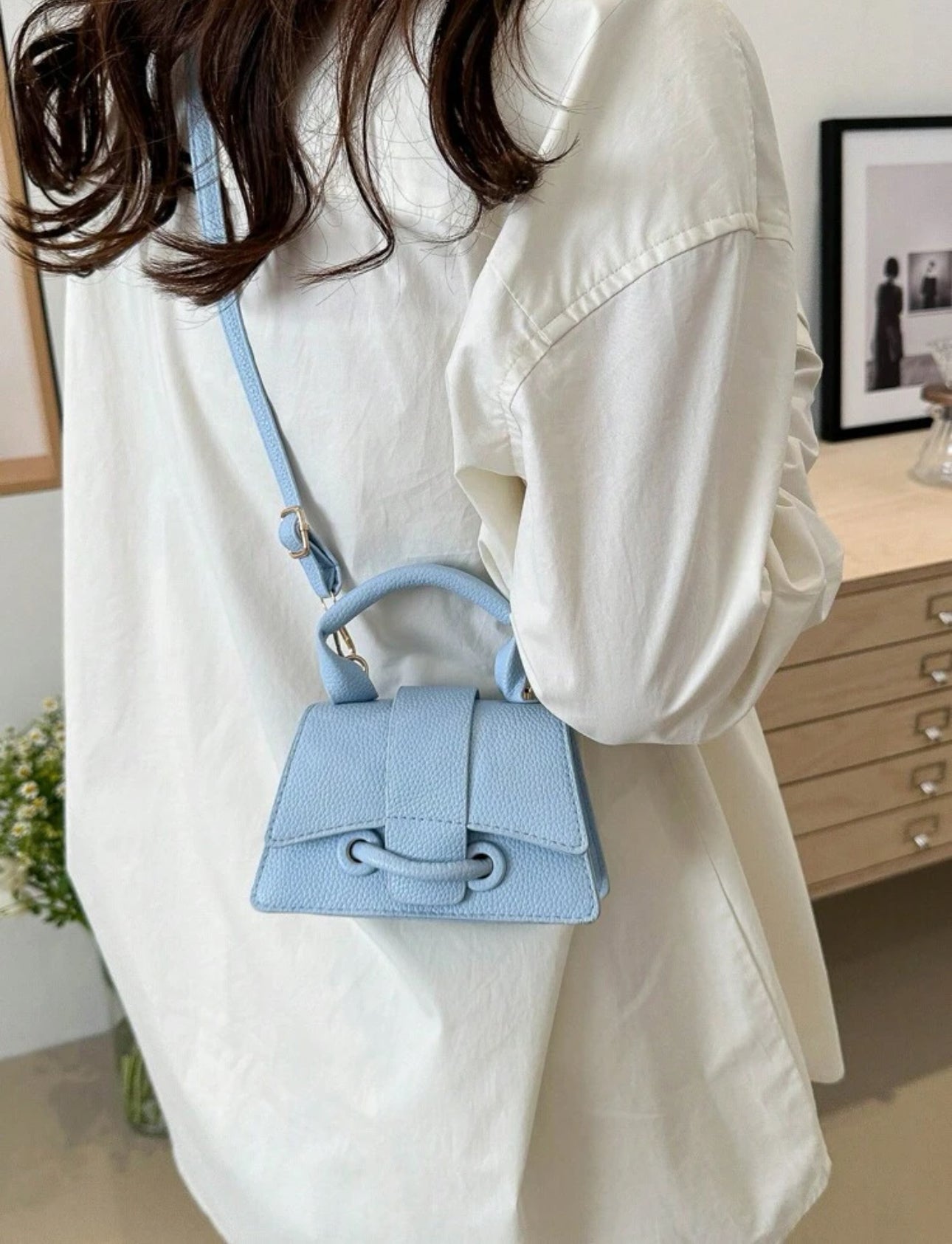 SHEIN This Year Popular Super Texture Lipstick Bag baby blue