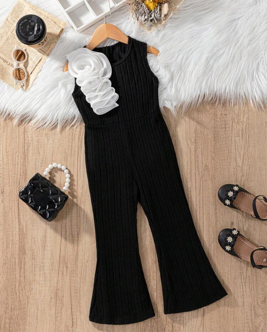 SHEIN Young Girls Contrast Color Applique Sleeveless Elegent