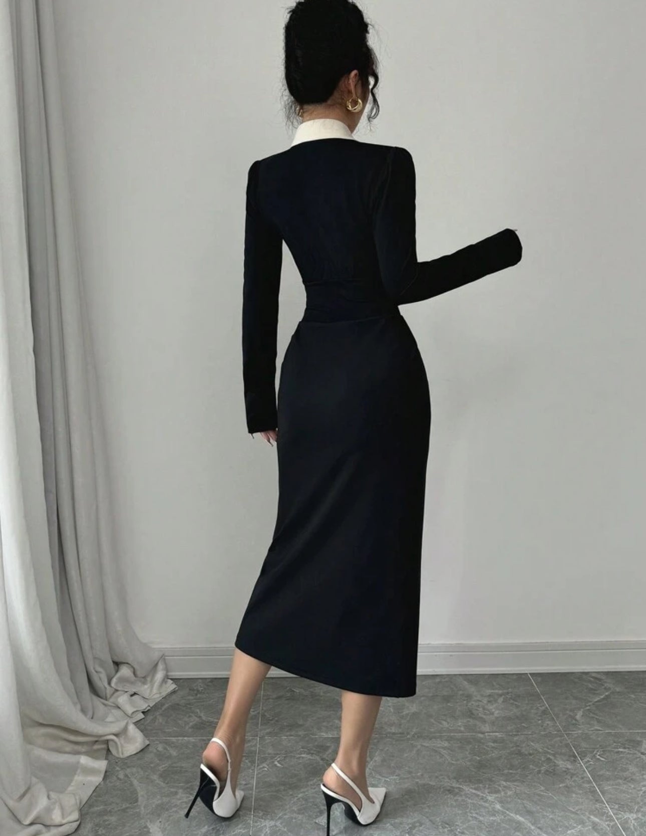 Shein Elengza women Fitted Color Block Formal Dress