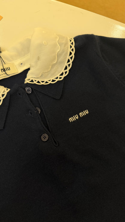 Miu Miu double collared Knit Polo Shirt