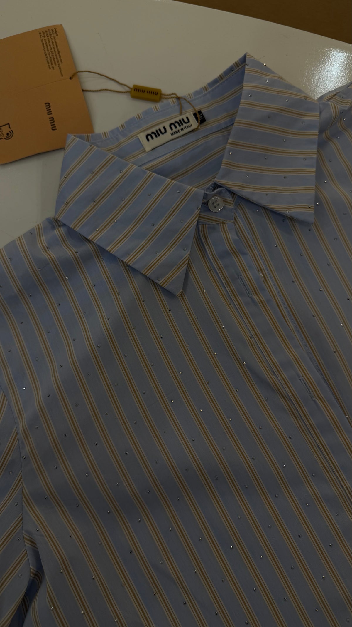 Miu Miu Sparkled Striped Shirt